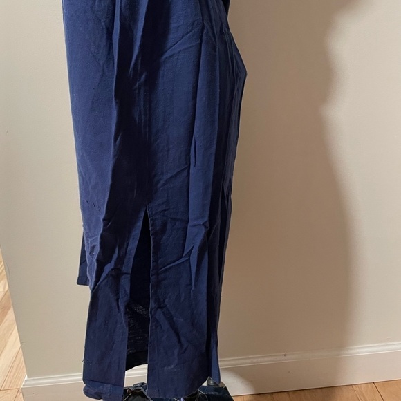 VTG Retro Boho Cotton Summer Dress Blue Rainbow MIDI Tank Coastal Grandma - Picture 6 of 14